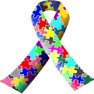 autism awareness puzzle piece ribbon logo