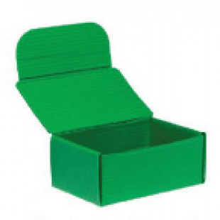 green corrugated plastic shipping box with lid