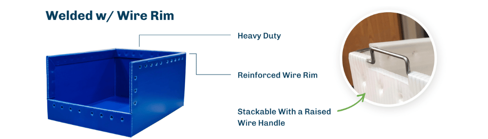 Welded with Wire Rim Hopper Bin