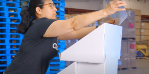 Point of purchase display being assembled at MDI