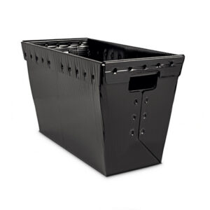 Deep Wire Rim Corrugated Plastic Tote with Hardboard Insert 1449