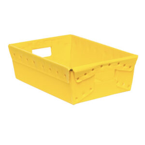 Low-Profile Wire Rim Corrugated Plastic Harvest Tote 1468