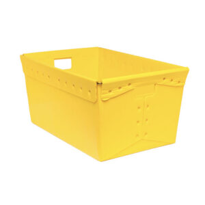 Wire Rim Corrugated Plastic Tote with Lid Option 1524