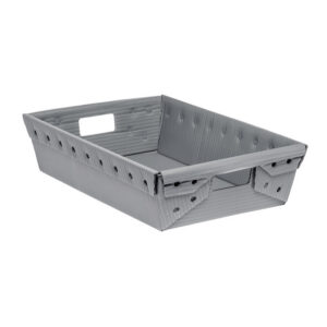 Low-Profile Wire Rim Corrugated Plastic Tote 1555
