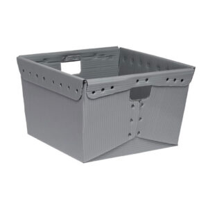 Square Wire Rim Corrugated Plastic Tote 1579