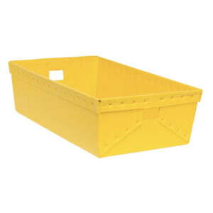 Long Low-Profile Wire Rim Corrugated Plastic Tote 1581