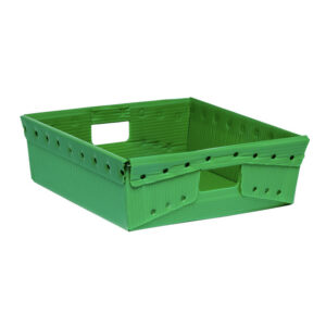 Square Low-Profile Wire Rim Corrugated Plastic Tote 1589