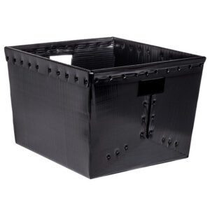 Large Deep Wire Rim Corrugated Plastic Tote 1601