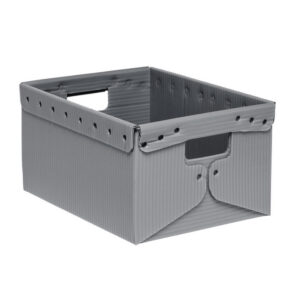 Compact Sonic Welded Wire Rim Corrugated Plastic Tote 2562