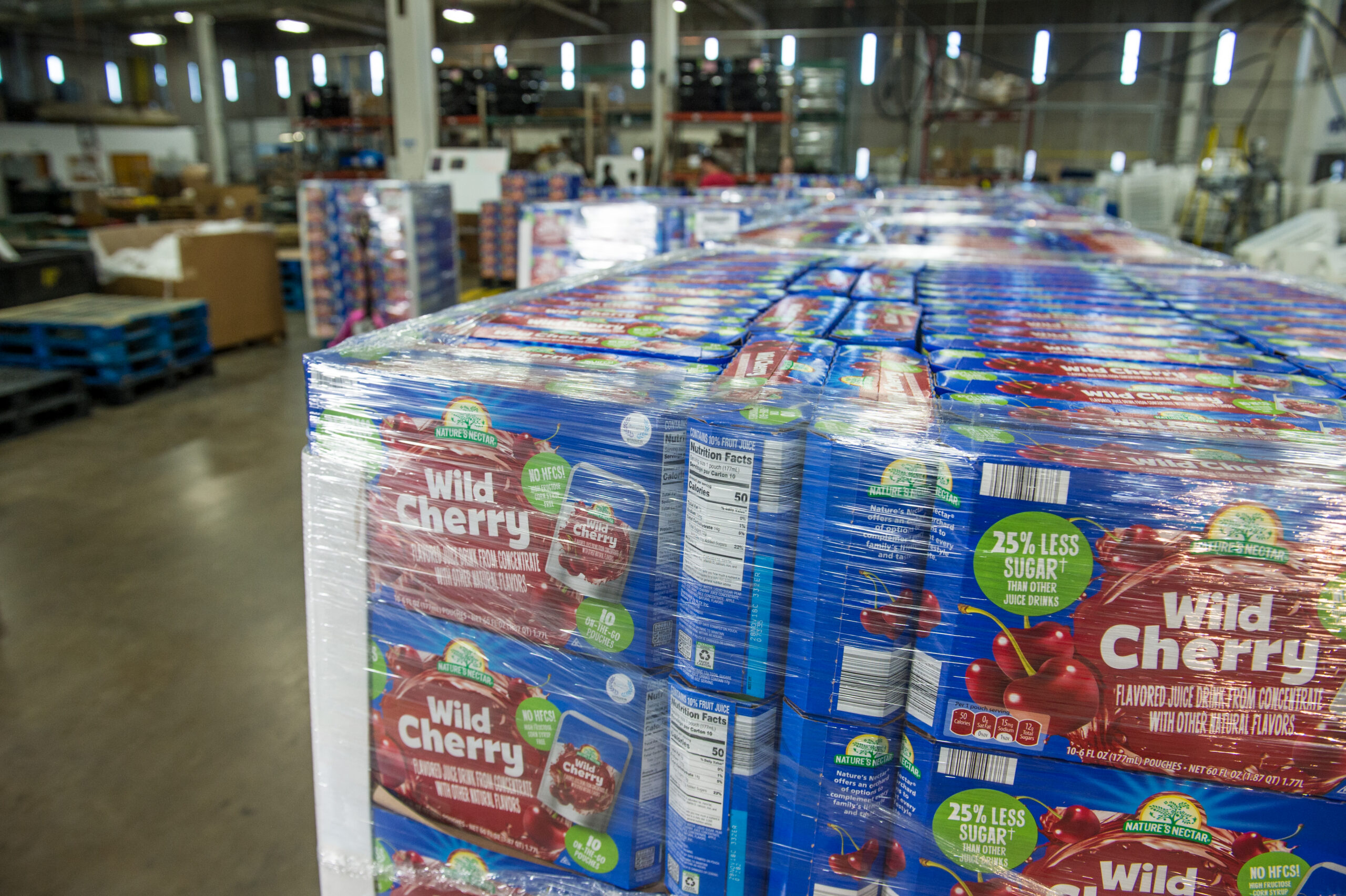 Display of packaged food items for retail